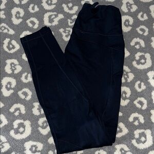 Athleta Navy Blue Fleece Lined Leggings, size medium